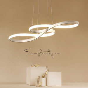 LED Pendent Light Nordic Originality Musical Note Curve Hanging Lamp Personality Bedroom Kitchen Restaurant Lighting Fixtures