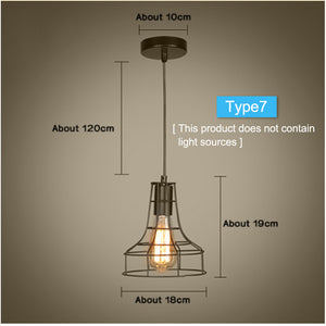 Modern cage Pendant Light Black Iron Hanging Cage Vintage Led Bulb E27 for Dining Room Restaurant Bar Counter Industrial Loft