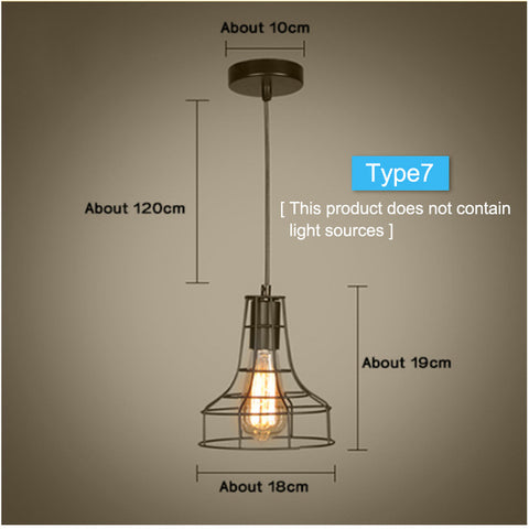 Modern cage Pendant Light Black Iron Hanging Cage Vintage Led Bulb E27 for Dining Room Restaurant Bar Counter Industrial Loft