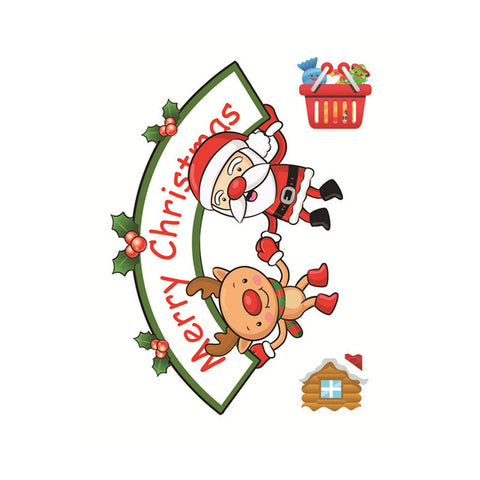 Christmas Window Sticker Santa Claus/Snowman/Elk Glass Sticker Xmas Christmas Decorations for Home Natal New Year Gift 2018 Noel