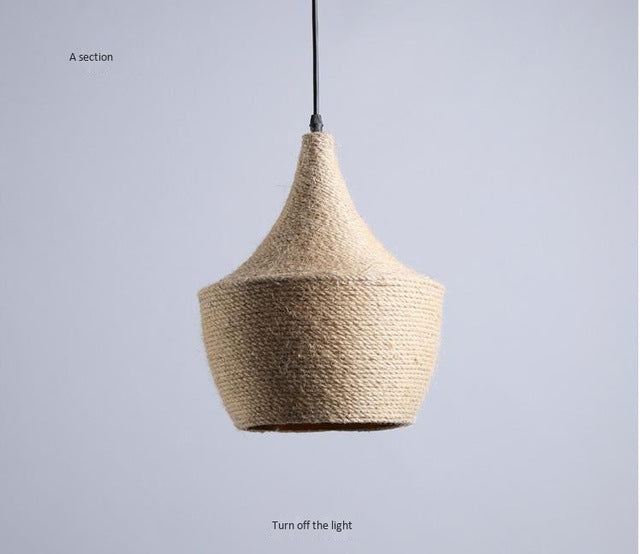 Musical instrument dining chandelier industry creative personality contracted modern bar restaurant lamp retro bedroom hemp rope