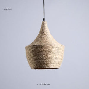 Musical instrument dining chandelier industry creative personality contracted modern bar restaurant lamp retro bedroom hemp rope