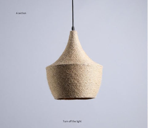 Musical instrument dining chandelier industry creative personality contracted modern bar restaurant lamp retro bedroom hemp rope