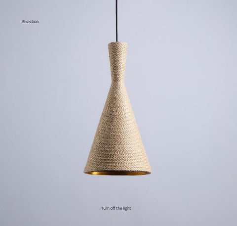 Musical instrument dining chandelier industry creative personality contracted modern bar restaurant lamp retro bedroom hemp rope