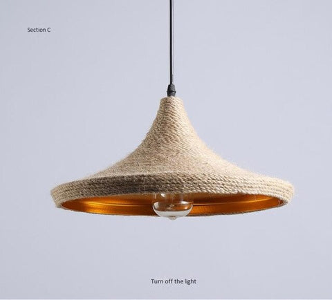 Musical instrument dining chandelier industry creative personality contracted modern bar restaurant lamp retro bedroom hemp rope
