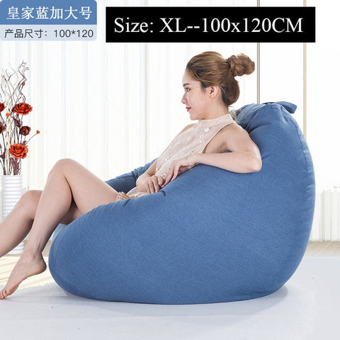 Bean Bag Sofa Cover Chairs Pouf Puff Couch Cotton Linen Cloth Lazy BeanBag Sofas Without Filling Lounger Seat Tatami Furniture