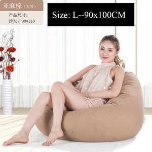 Bean Bag Sofa Cover Chairs Pouf Puff Couch Cotton Linen Cloth Lazy BeanBag Sofas Without Filling Lounger Seat Tatami Furniture