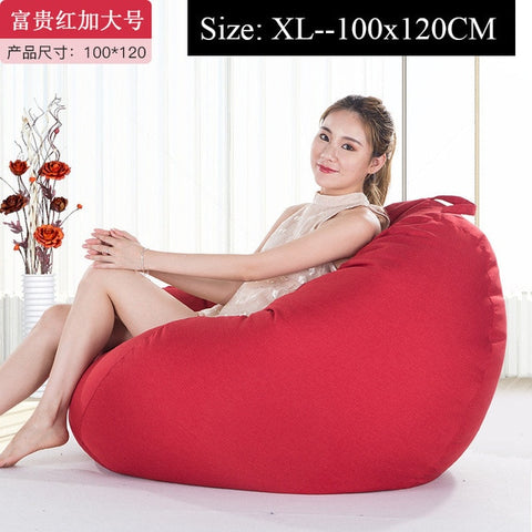 Bean Bag Sofa Cover Chairs Pouf Puff Couch Cotton Linen Cloth Lazy BeanBag Sofas Without Filling Lounger Seat Tatami Furniture