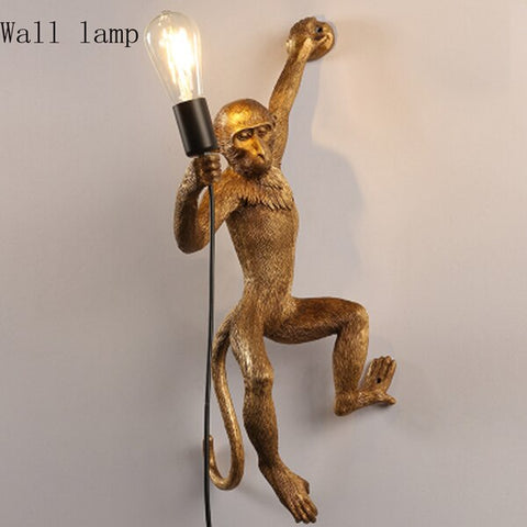 Modern Resin Monkey Pendant Lights Nordic Monkey Hemp Rope Hanging Lamp Dining Room Bar Cafe Wall Floor Table Artlight Fixture