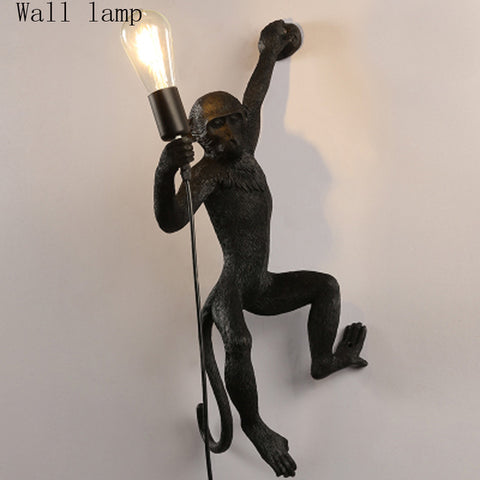 Modern Resin Monkey Pendant Lights Nordic Monkey Hemp Rope Hanging Lamp Dining Room Bar Cafe Wall Floor Table Artlight Fixture