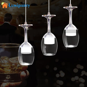 LumiParty New LED Wine Glass Pendant Lamps 3W White/Warm light pendant led lamps led lustre pendant lights Coffee Bars Houses