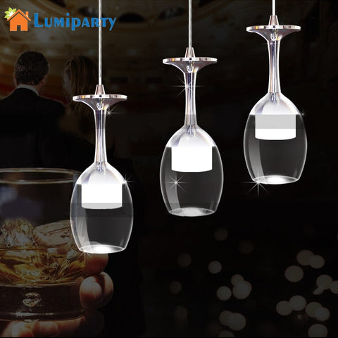 LumiParty New LED Wine Glass Pendant Lamps 3W White/Warm light pendant led lamps led lustre pendant lights Coffee Bars Houses