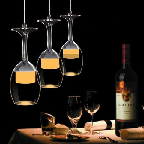 LumiParty New LED Wine Glass Pendant Lamps 3W White/Warm light pendant led lamps led lustre pendant lights Coffee Bars Houses