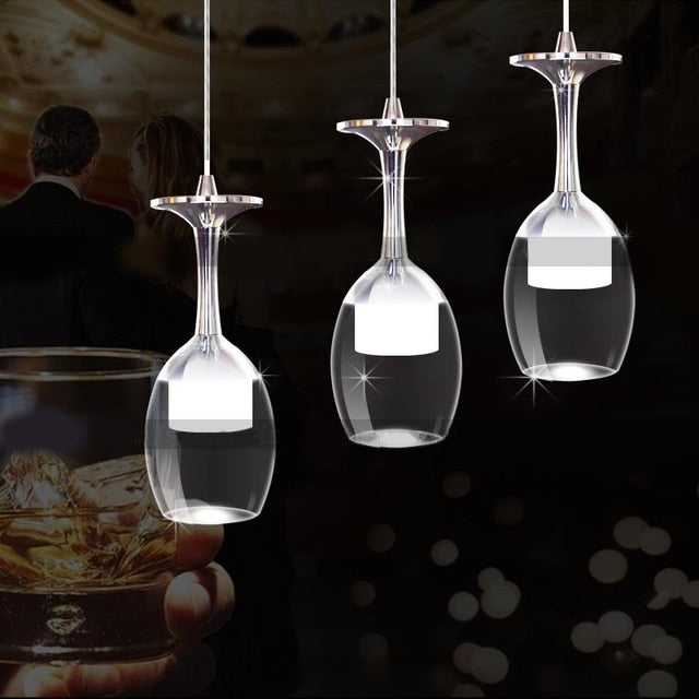LumiParty New LED Wine Glass Pendant Lamps 3W White/Warm light pendant led lamps led lustre pendant lights Coffee Bars Houses