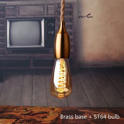 Nordic Hemp Rope Pendant Lights Fixture E27 LED Modern Creative Hanging Lamp Industrial Retro Lampen DIY for Bedroom Living Room