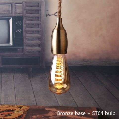 Nordic Hemp Rope Pendant Lights Fixture E27 LED Modern Creative Hanging Lamp Industrial Retro Lampen DIY for Bedroom Living Room